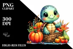 Colorful Baby Turtle with Vegetables | Clipart Product Image 1