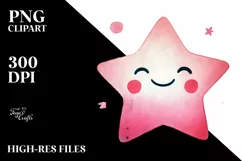 Pinkish Smiling Star PNG Product Image 2