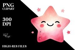Simple Pinkish Smiling Star PNG Product Image 2