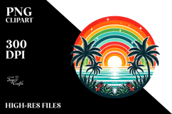 Retro Tropical Rainbow Sunset, 20 oz Tumbler Product Image 2