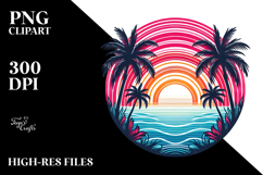 Retro Tropical Rainbow Sunset, 20 oz Tumbler Product Image 2