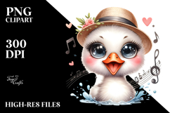 Energic Baby Swan with Hat and Sunglasses PNG Product Image 2