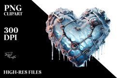 Icy 3D Heart Watercolor PNG Product Image 2