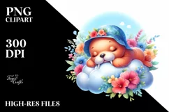 Cute Baby Walrus on the Cloud | Clipart Product Image 3