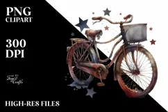 Vintage Dirty Bicycle Stars | Sublimation Clipart Product Image 3