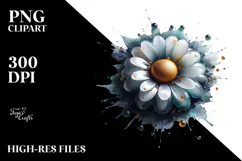 Abstract Daisy with Glossy Finish, Artistic PNG Product Image 2