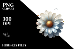 Abstract Daisy with Glossy Finish, Artistic PNG Product Image 2