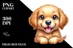 Cute Baby Golden Retriever PNG Product Image 2