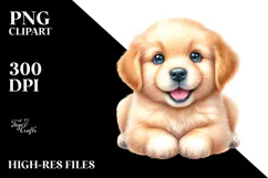 Cute Baby Golden Retriever PNG Product Image 2