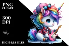 Cute Playing Unicorn Clipart, Transparent PNG Product Image 1
