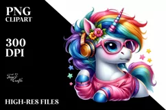 Cute Playing Unicorn Clipart, Transparent PNG Product Image 3