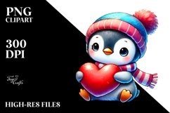 Cute Baby Penguin with Heart PNG Product Image 2