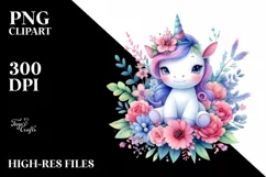 Colorful Baby Unicorn | Clipart Product Image 3