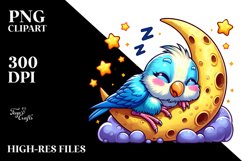 Cute Budgerigar Napping | Sublimation | Clipart Product Image 3