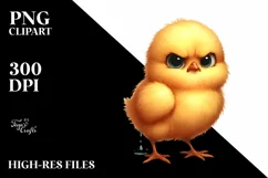 Funny Baby Chick Standing Watercolor Clipart Product Image 3
