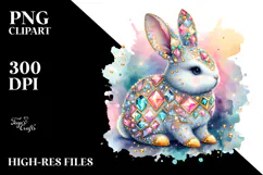 Colorful Pastel Bunny Diamonds PNG Product Image 2