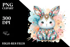 Colorful Pastel Bunny Diamonds PNG Product Image 2