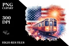 Vintage Oilish Subway Train | Sublimation Clipart Product Image 3