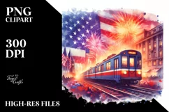 Vintage Oilish Subway Train | Sublimation Clipart Product Image 1