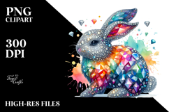 Colorful Whimsical Bunny PNG Product Image 2