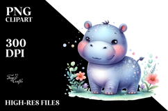 Hippo Cute Vibrant Clipart Product Image 2