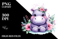 Hippo Cute Vibrant Clipart Product Image 2
