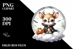 Cute Baby Deer with Halloween Costume, Transparent PNG Product Image 1