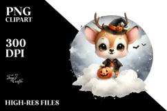 Cute Baby Deer with Halloween Costume, Transparent PNG Product Image 2