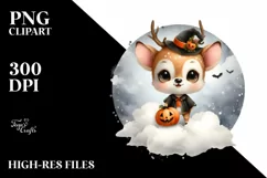 Cute Baby Deer with Halloween Costume, Transparent PNG Product Image 1