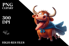 Highland Cow with Superhero Cape, Transparent PNG Product Image 2