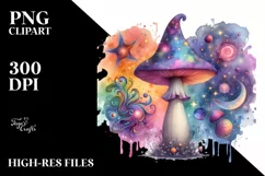 Colorfull Magical Mushroom PNG Product Image 1