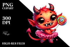 Adorable Demon with Lollipop PNG Product Image 2