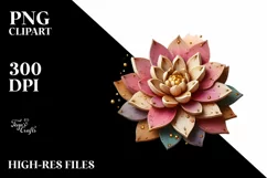 Abstract Stained Dahlia | Watercolor Clipart Product Image 1