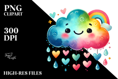 Smiling Watercolor Moon PNG Product Image 2