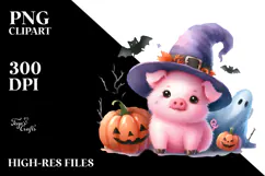 Cute Baby Pig Halloween PNG Product Image 2
