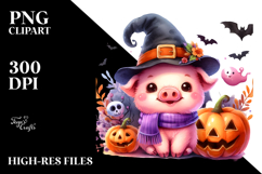 Cute Baby Pig Halloween PNG Product Image 2