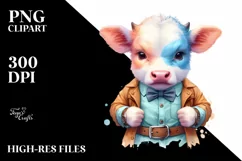 colorful Cow with Belt PNG Product Image 3