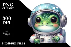 Baby Frog with Astronaut Helmet, Transparent PNG Product Image 2