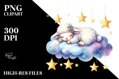 Cloud Stars Lamb Clipart Product Image 2