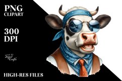 Cow Cow Portrait with Fancy es | Summer Clipart Product Image 3