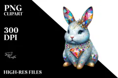 Diamond Bunny Made of Wood PNG Product Image 2