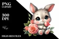 Easter Bunny Egg Flower, Clipart |T-shirt, Mug PNG Product Image 7