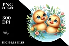 Ducklings in a Pond |T-shirt, Mug PNG Product Image 8