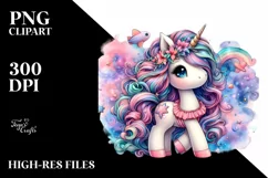 Cute Unicorn Beachwear Dreamy Nebula | Clipart Product Image 3