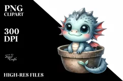 A Cute Baby Dragon Smiling in Recipient Clipart Product Image 1