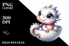 A Cute Baby Dragon Smiling in Recipient Clipart Product Image 1