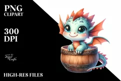 A Cute Baby Dragon Smiling in Recipient Clipart Product Image 1