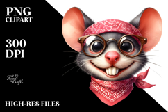 Funny Mouse Portrait, Transparent PNG Product Image 2