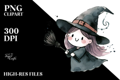 Washed Watercolor Witch, High-Res PNG Product Image 2