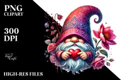 Colorful Valentine Gnome PNG Product Image 2